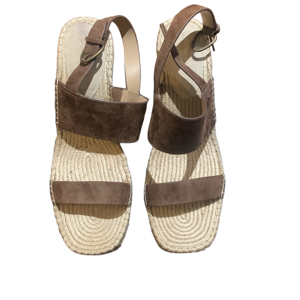 Banana Republic women’s Sz 11 espadrille wedge sandal Brown Suede NWT summer